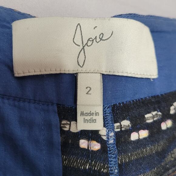 Joie Merci Ethnic Blue Striped Shorts, size 2 - Picture 5 of 5